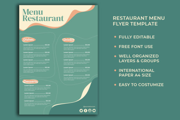Download Restaurant Menu Flyer Print Template - Template Collection