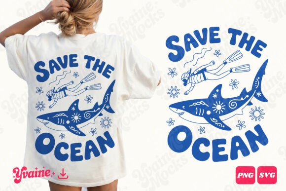 Download Retro Save the Ocean Summer SVG PNG - Retro Collection