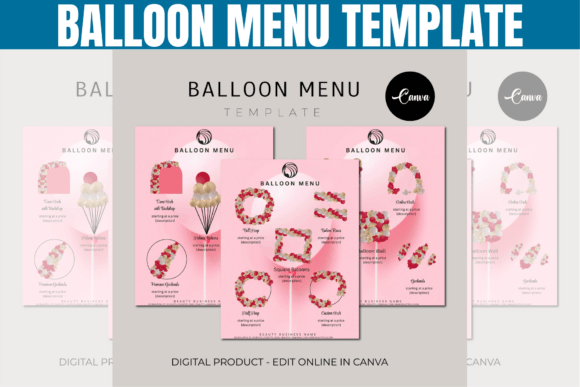 Download Balloon Menu Mockup Canva Template - Template Collection