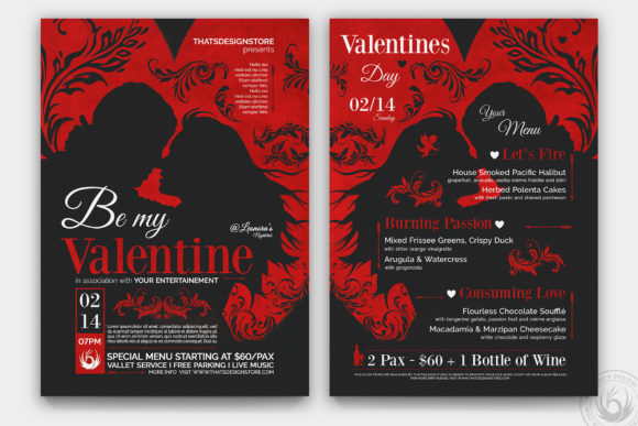 Download Valentines Day Flyer + Menu Bundle - Premium Resources