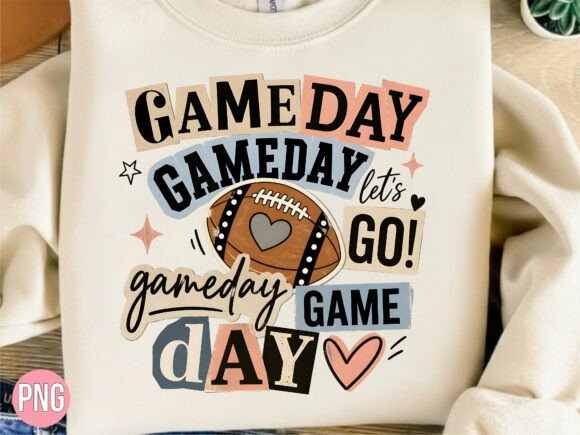 Download Retro Football Game Day Typography PNG - Retro Collection