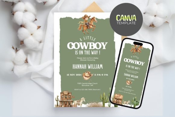 Download Cowboy Baby Shower Invitation Template - Template Collection