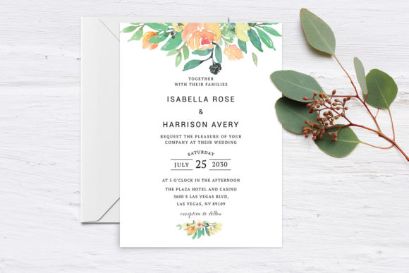 Download Green Watercolor Floral Wedding Template - Template Collection